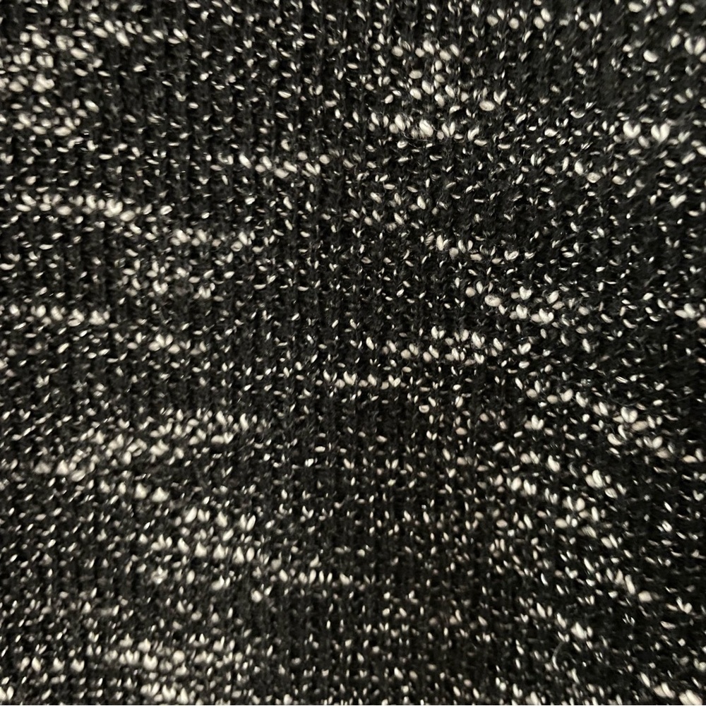 Eileen Fisher Micro Tweed Knit Long Cardigan Black White Textured Sz S B2 - Picture 9 of 14